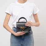 Сумка Pinko Simply Chain Cowhide Bird Swallow Bag Portable Messenger Shoulder Bag Mini Black Gold, 1P22AK-Y6XT-Z99