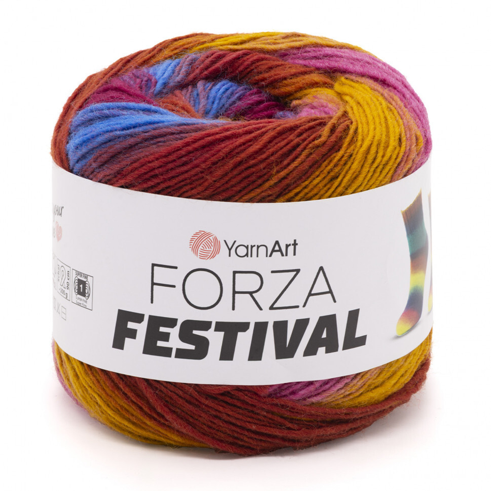 Форза Фестиваль FORZA FESTIVAL от YarnArt в составе 75%супер шерсть 25%полиамид 420м/100 гр