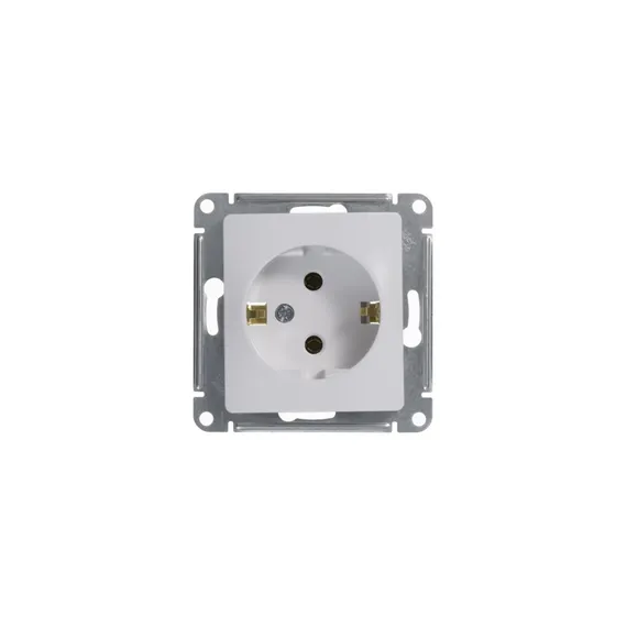 Розетка с заземлением без шторок Systeme Electric Glossa Белый GSL000143