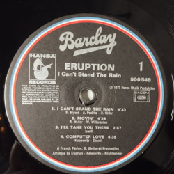 Винтажная виниловая пластинка LP Eruption I Can't Stand The Rain (France 1977)