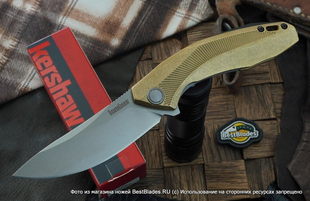 K4038BRZ Tumbler - нож склад., рук-ть бронза, клинок D2, stonewash