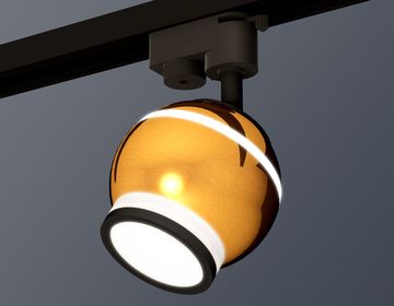 Комплект трекового однофазного светильника с подсветкой 1* MR16 GU5.3 LED 3W 4200K XT1105006 PYG/SBK/FR золото жёлтое полированное/чёрный песок/белый матовый (A2521, C1105, N7121) Ambrella