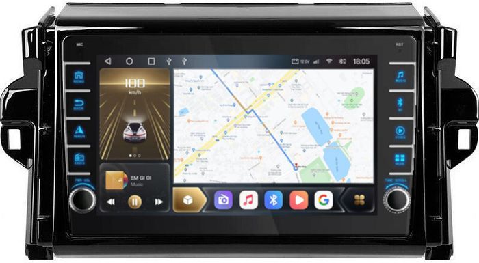Магнитола для Toyota Fortuner 2015-2022 - Kuberg OL-9699 (кнопки и крутилки), Android 12, Быстрая, CarPlay, 4G SIM-слот
