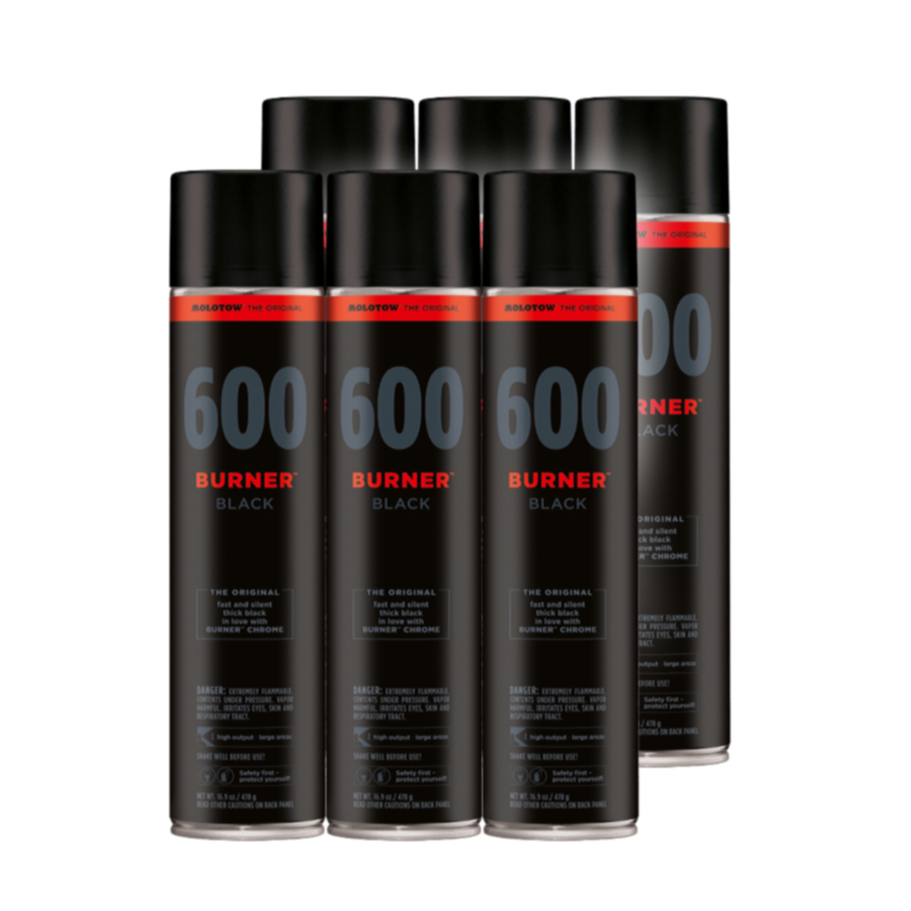 Комплект из 6ти баллонов Molotow BURNER - 600мл
