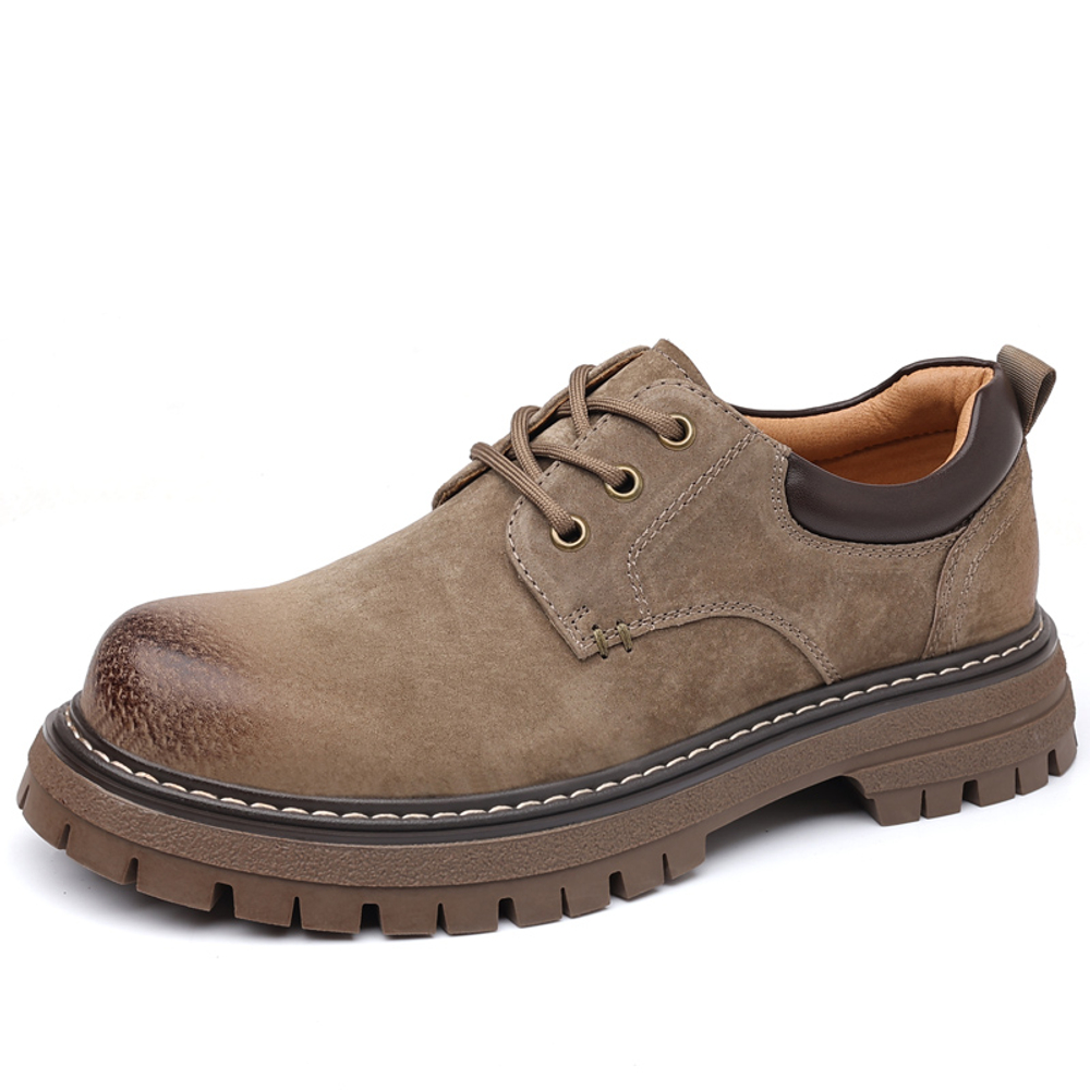 MINGYITU Split Pig Leather Work Boots Yellow