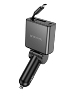 Автомобильное заряд. устр. Borofone BZ33 с выдвижным кабелем Type-C+1C 60W черное