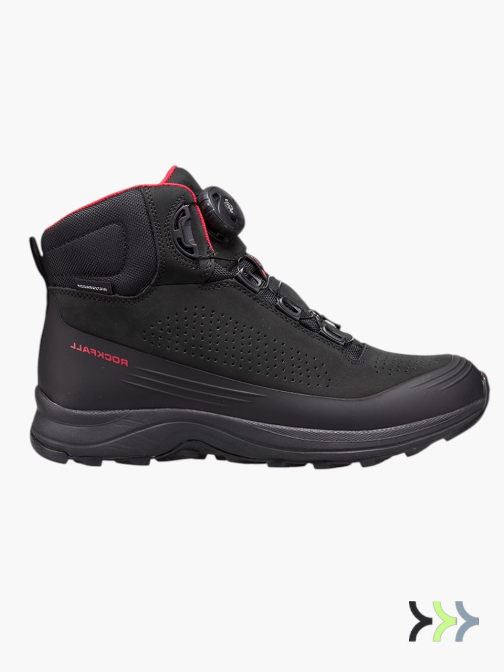 Ботинки трекинговые мужские EDITEX ROCKFALL Black/Red демисезонные