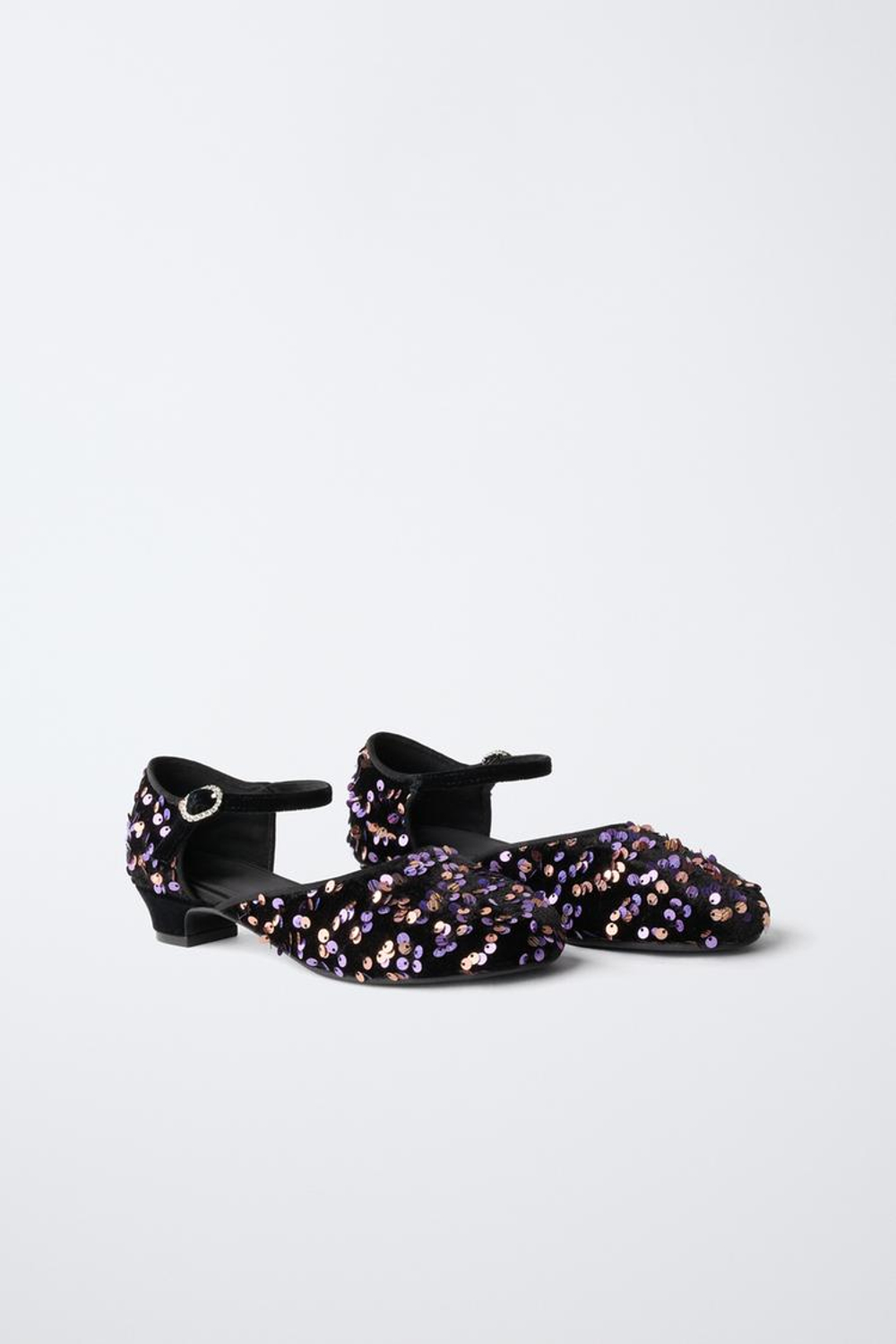 ZARA ТУФЛИ НА КАБЛУКЕ С БАНТОМ, КРАСНЫЙ, ФИОЛЕТОВЫЙ