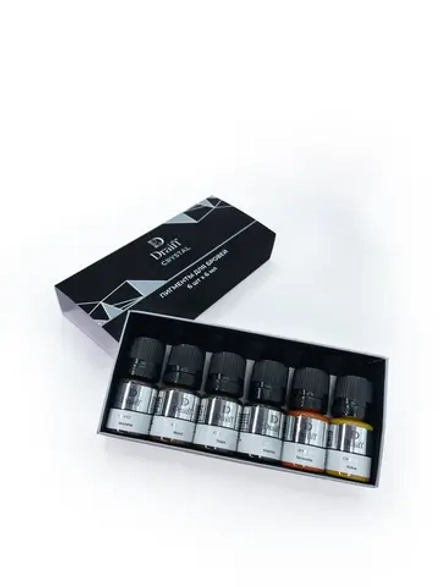 Draiff Mix CRYSTAL Мини-сет пигментов для перманентного макияжа бровей, 6х6 мл