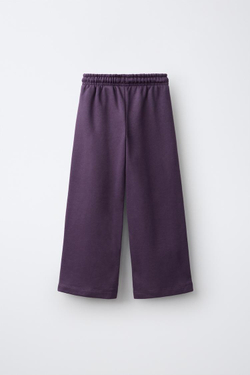 ZARA БРЮКИ-ДЖОГГЕРЫ WIDE LEG, БАКЛАЖАННЫЙ