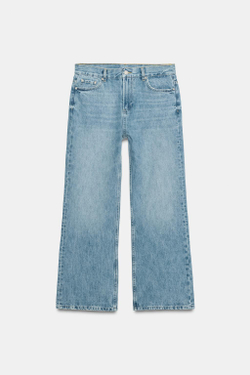 ZARA ДЖИНСЫ RELAXED FLARE С НИЗКОЙ ПОСАДКОЙ — ZW COLLECTION, ГОЛУБОЙ