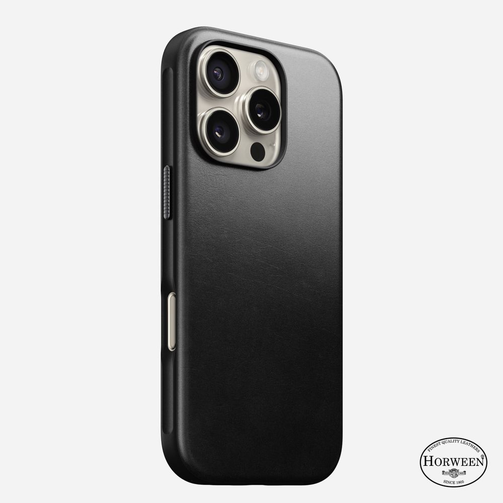 Чехол Nomad Modern Leather Case iPhone 16 Pro | Horween -  black