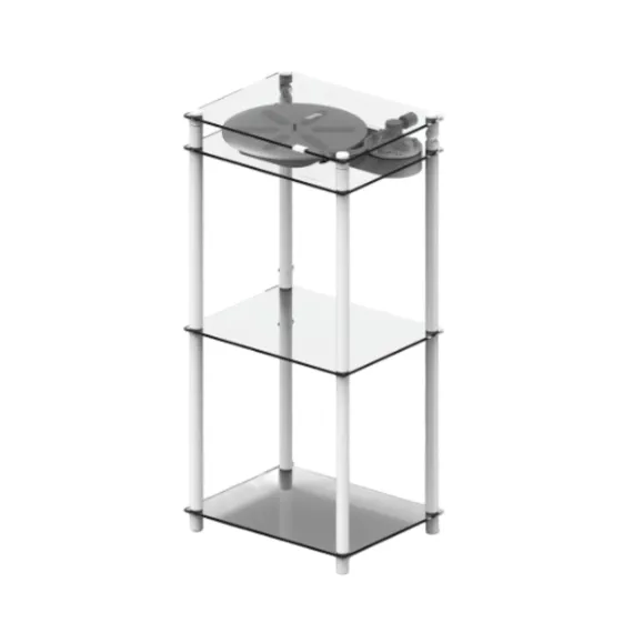 Transparent Transparent Turntable Stand White