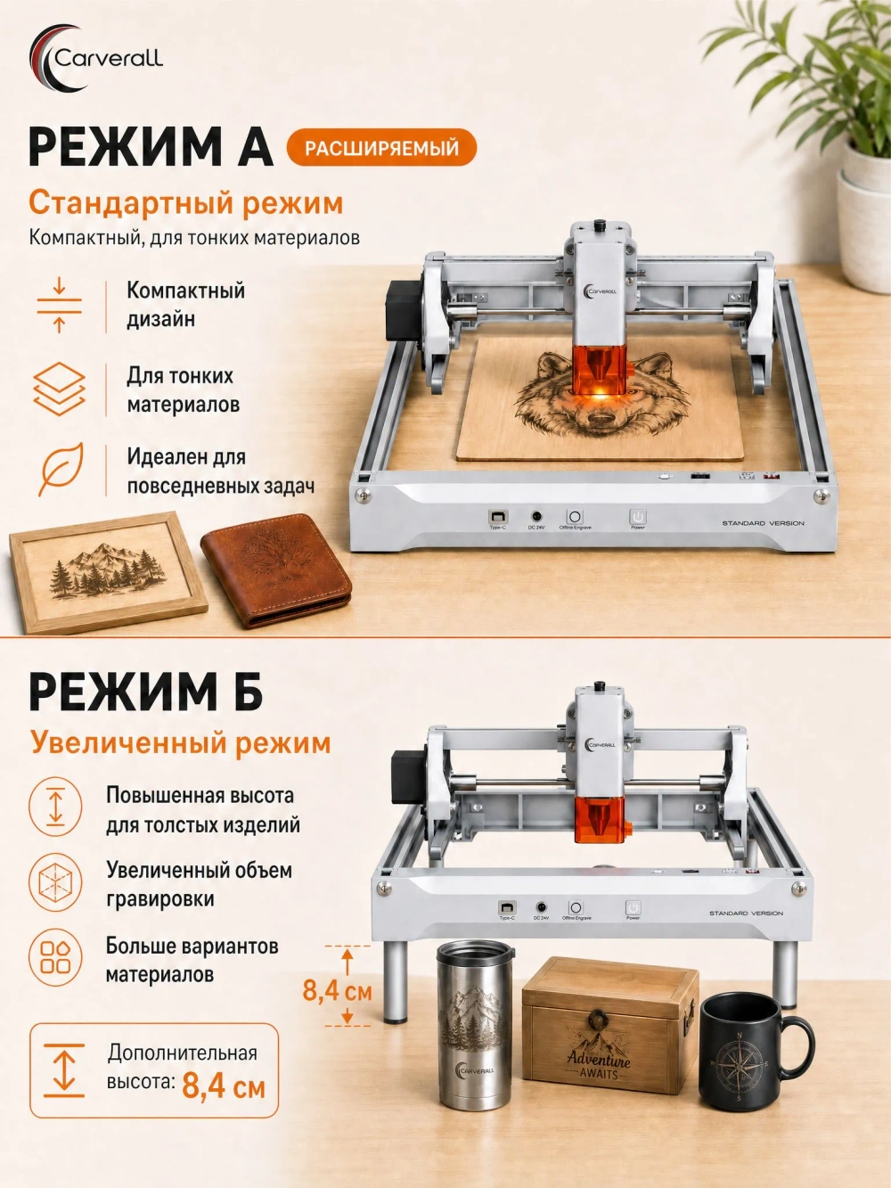 Carverall K15PRO-12W лазерная гравировка станок/С усилителем высоты. Товар уцененный