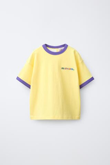 ZARA - FRUIT OF THE LOOM™ , ФУТБОЛКА С ВЫШИВКОЙ, ЖЕЛТЫЙ