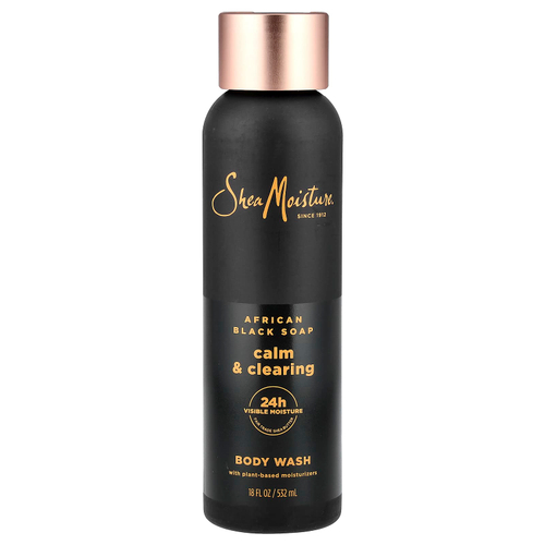 SheaMoisture, успокаивающий и очищающий гель для душа, африканское черное мыло, 532 мл (18 жидк. унций)