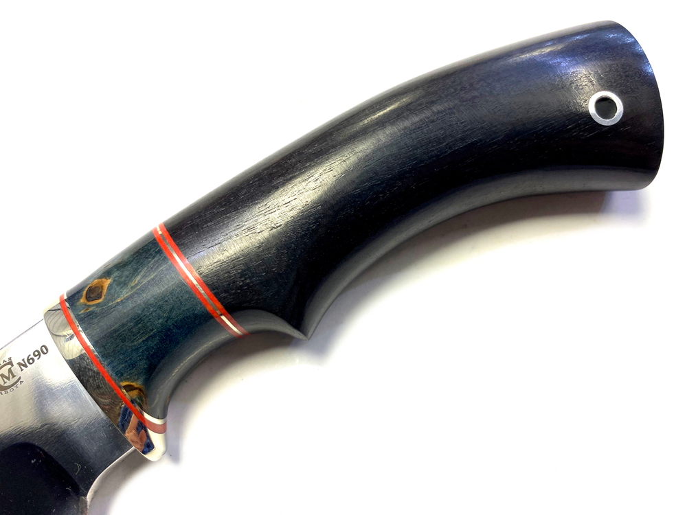 Нож Скиф, Bohler N690, черный граб, стабилизированная карельская береза