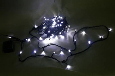A-971 W гирлянда светодиодная 5м, 50LED, зеленый провод с контроллером