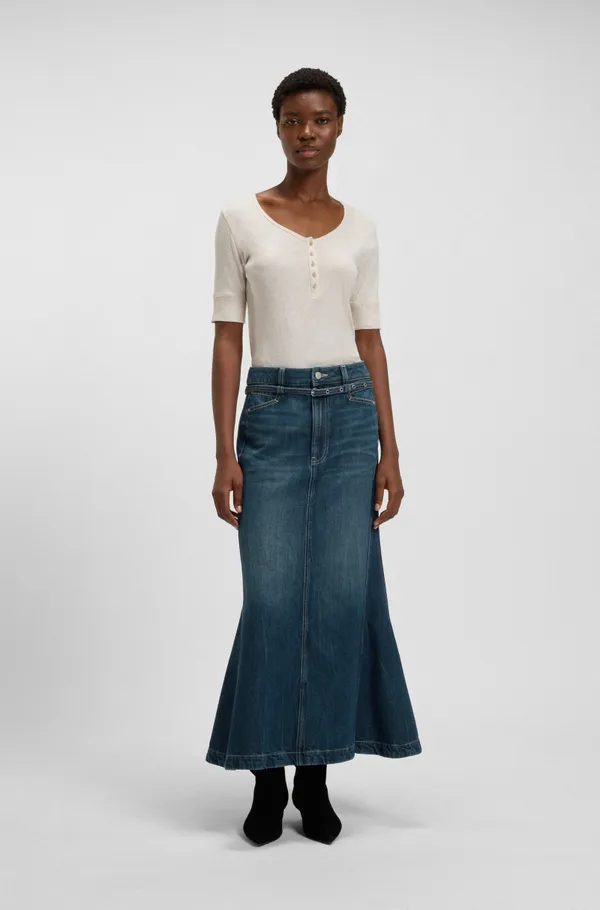 Юбка джинсовая женская BOSS C_ PEPLUM SKIRT HR