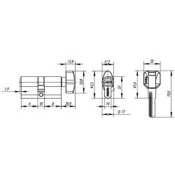Цилиндровый механизм с вертушкой PUNTO Z402/110 mm (55+10+45) CP хром 5кл. /36187/