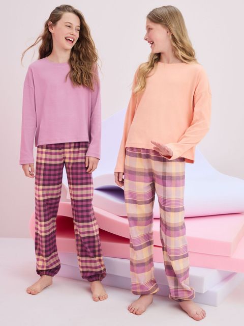 Пижама для девочки Next 196-728, 2 шт., Розовый, Персиковый