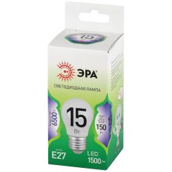 Лампа светодиодная ЭРА GREEN LINE LED P45-15W-865-E27 GL 15Вт шар холодный свет E27 | Лампы cветодиодные Шар (G/P)