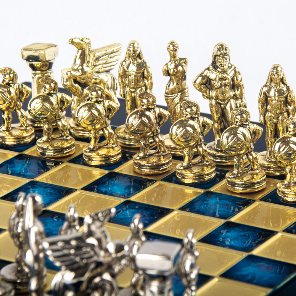 nan METAL CHESS SPARTAN WARRIORШахматы Воины Manopoulos Синий / Золотой / Серебряный