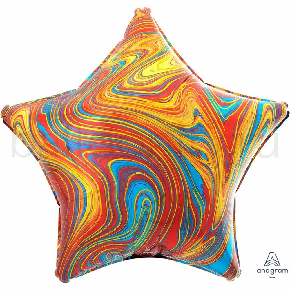 Фольгированная фигура, звезда, 19"/48СМ Мрамор Colorful