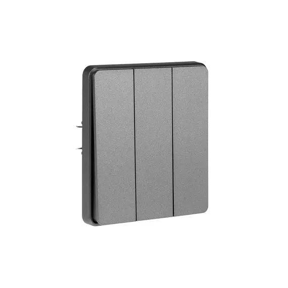 Выключатель трехклавишный KRANZ Miele Round Титан KR-78-0707-2