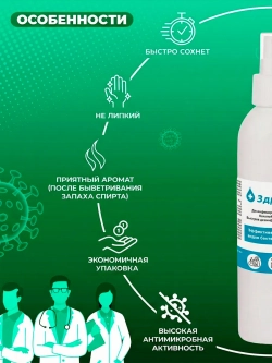 Спиртовой антисептик для рук и инструментов
