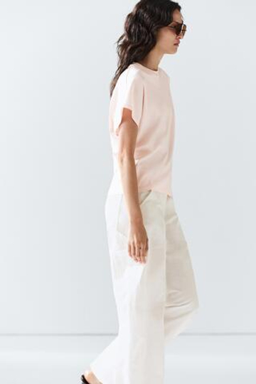 Massimo Dutti Хлопковая футболка, розовый