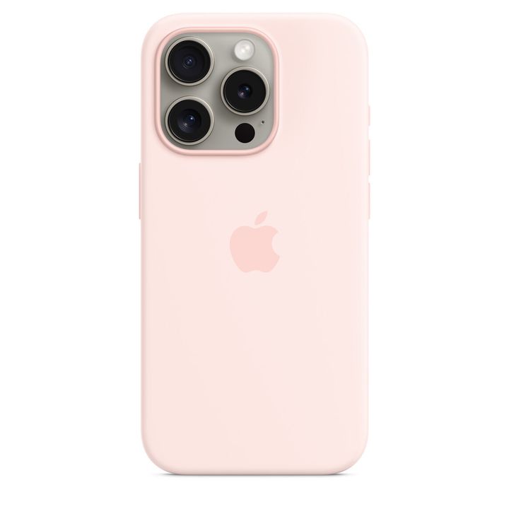Защитный чехол Apple Silicone Case with MagSafe iPhone 15 Pro Light Pink (Розовый)
