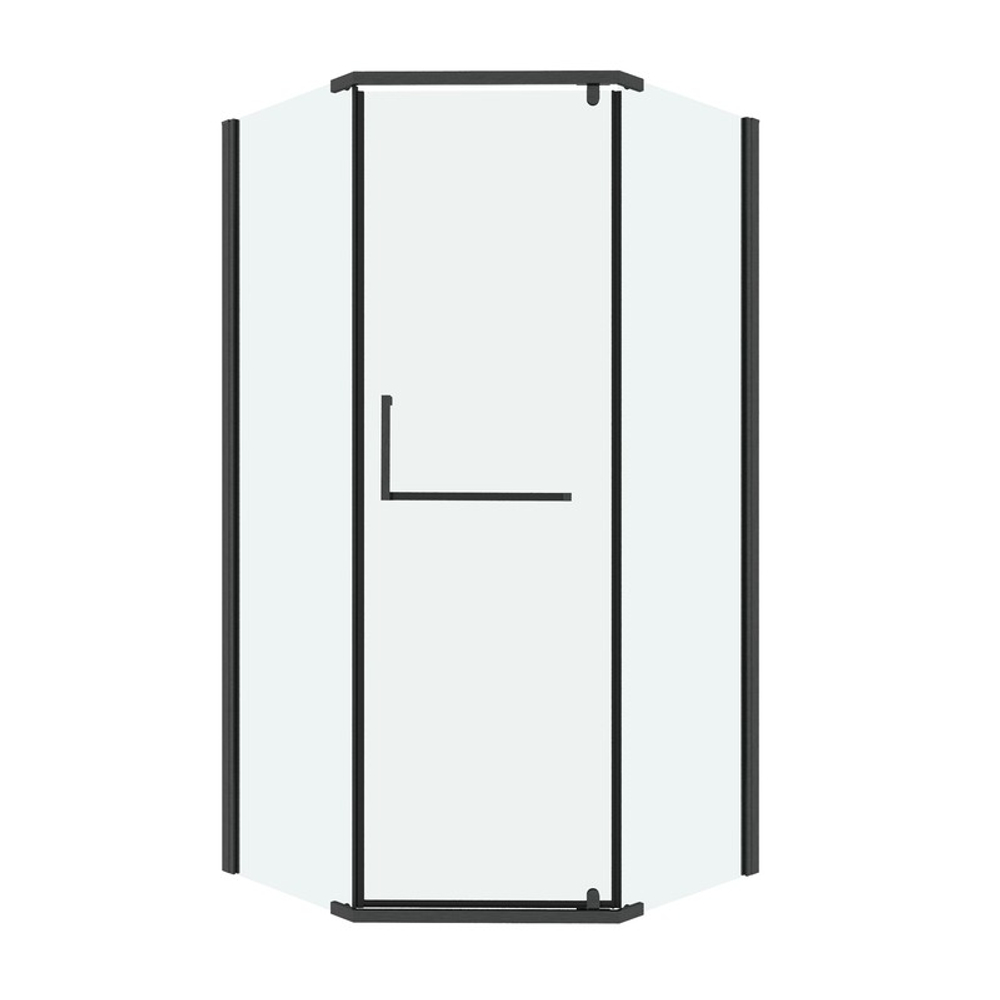 Душевое ограждение Grossman Pragma 302.K33.03.9090.42.00 (90х90х195) трапеция,распашная,графит сатин,стекло прозрачное, 1 место