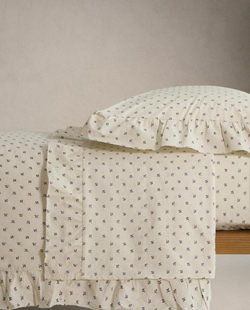 ZARA HOME ДЕТСКАЯ ПРОСТЫНЯ С ОБОРКАМИ, ЭКРЮ