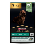 Сухой корм PRO PLAN SENSITIVE DIGESTION для взрослых собак мелких и карликовых пород с чувствительным пищеварением ягненок 7 кг