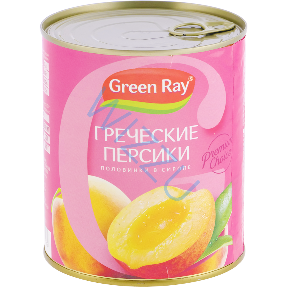Персики GREEN RAY Греческие очищ половинки Kronos ж/б 850г