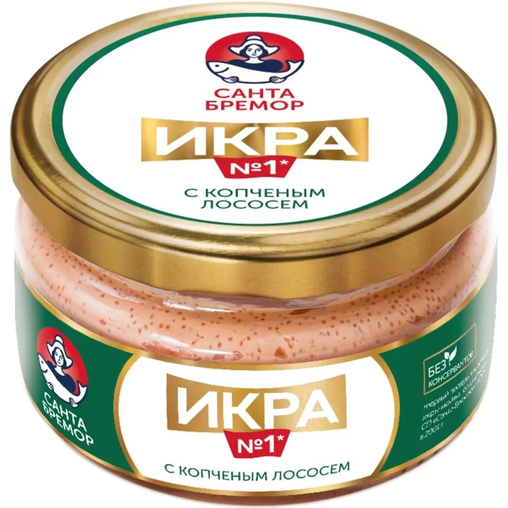 Икра "Санта Бремор" с копченым лососем 180г
