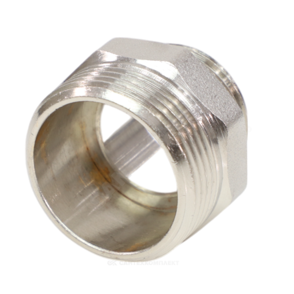 Ниппель латунь никель переходной Ду 25х20 (1"х3/4") НР VALFEX VF.580.N.100.034