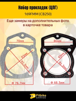 P++ Bt0 Набор прокладок ЦПГ 169FMM (CB250)