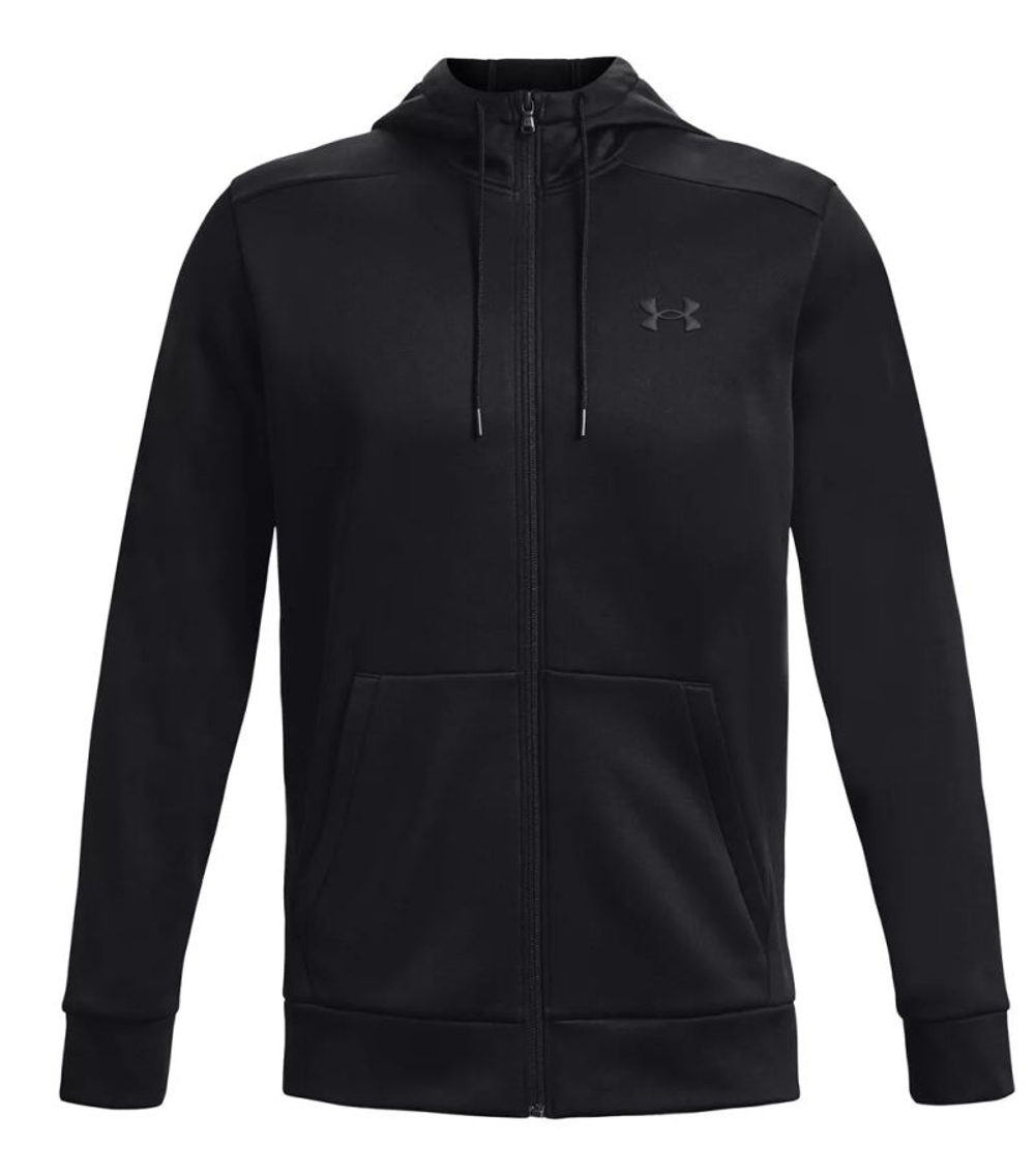 Мужская теннисная толстовка Under Armour Men's Armour Fleece Full-Zip - black