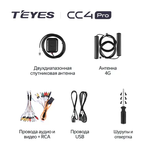 Стартовый пакет проводки и антенн для автомагнитол Teyes CC4 PRO