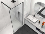 Душевая перегородка Волк-Ин (Walk-In) VSW-1HS900CLB, 900*2000, черный матовый, стекло прозрачное,