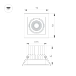 Светильник MS-VORTEX-BUILT-S90x90-12W Day4000 (BK-BK, 40 deg, 230V) (Arlight, IP20 Металл, 5 лет)