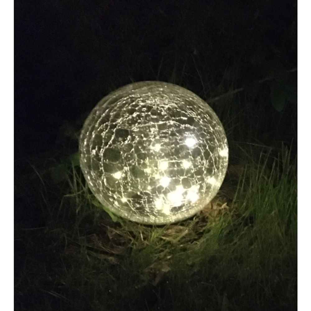 Светильник уличный ЭРА ERASF08-25 Шар на солнечной батарее 20 LED 20 cм | Садовые декоративные светильники
