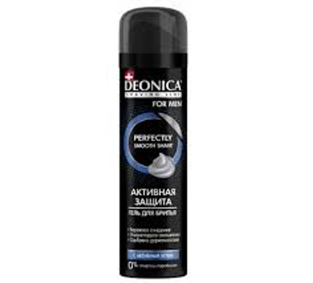 Гель для бритья DEONICA FOR MEN 200 мл Активная защита с черным углем