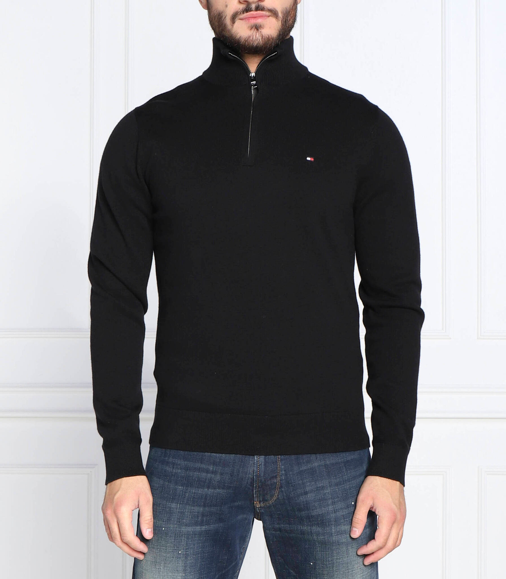 свитер zip mock Tommy Hilfiger - черный(MW0MW28049)