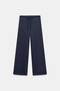 ZARA БАЗОВЫЕ БРЮКИ ПРЯМОГО КРОЯ, МОРСКОЙ СИНИЙ