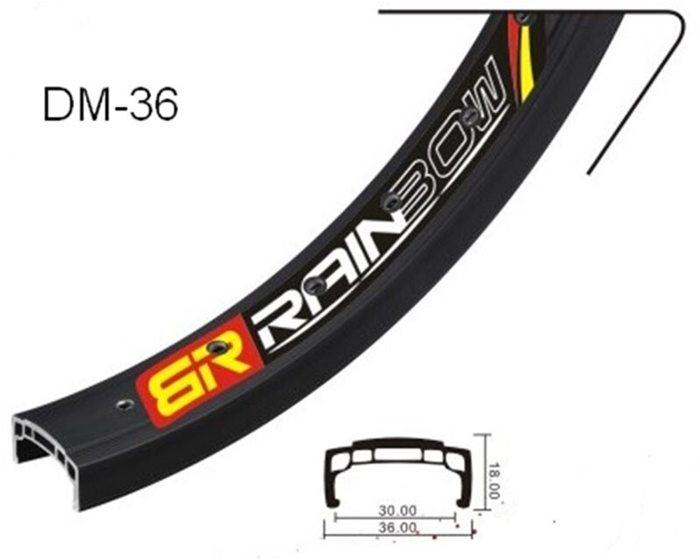 Обод мод DM-36 для BMX, 20" - 446х30С, двойной, непистонир. 36отв, цвет чёрный