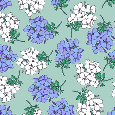 Flowering branches seamless pattern.