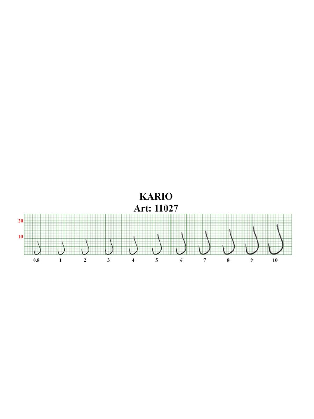 Крючок рыболовный KAIRYO 11027 с ушком №0,8